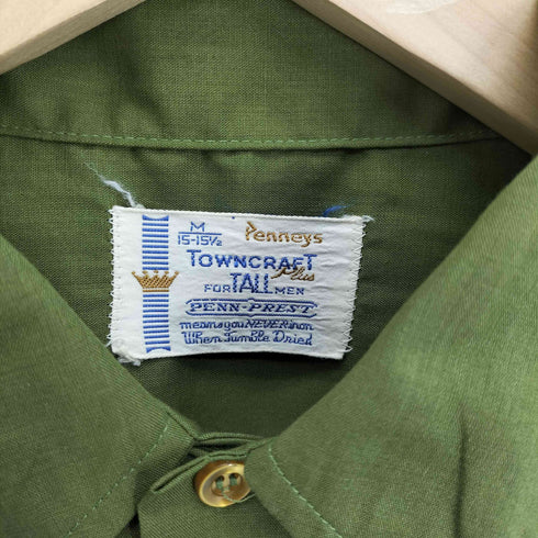 ペニーズタウンクラフト PENNEYS TOWNCRAFT 60-70s デカ襟 襟芯 両ポケ L/S シャツ メンズ import:M