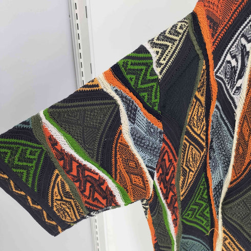 クージー COOGI 90-00S オーストラリア製 3Dニット クレイジーパターン S/S ニット ポロ シャツ メンズ 2X