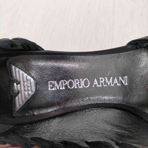 エンポリオアルマーニ EMPORIO ARMANI イタリア製 ステッチデザイン レザーヒールパンプス レディース 36 1/2