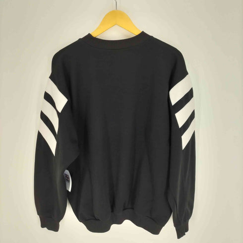 アディダス adidas 80-90S ロゴ刺繍 万国旗タグ スリーストライプス カラースイッチング ルーズ スウェット トレーナー メンズ import:L