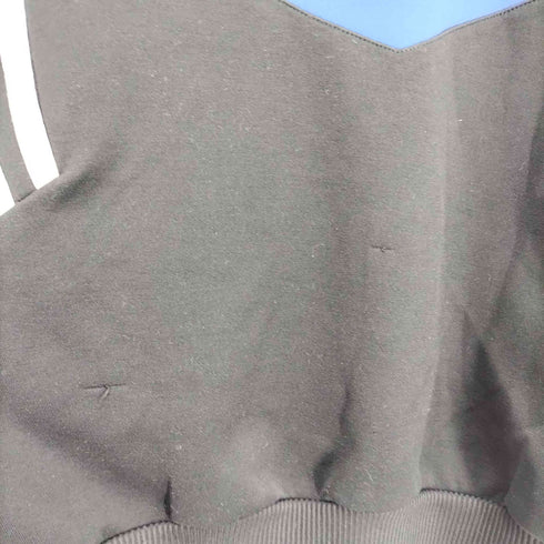 アディダス adidas 80-90S ロゴ刺繍 万国旗タグ スリーストライプス カラースイッチング ルーズ スウェット トレーナー メンズ import:L