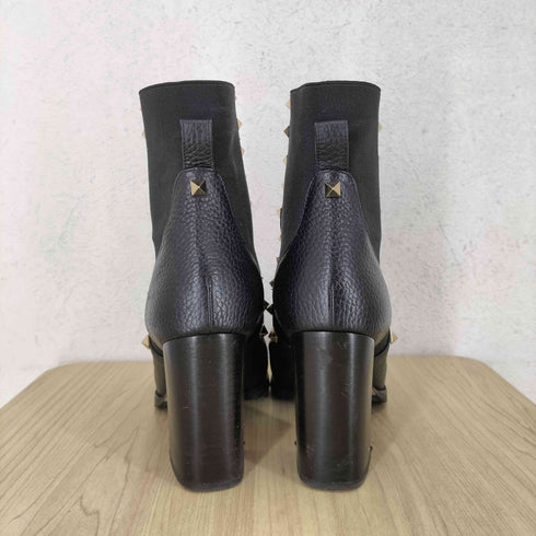 ヴァレンティノ Valentino ロックスタッズ グレインカーフスキン アンクルブーツ レディース 36 1/2
