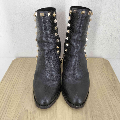 ヴァレンティノ Valentino ロックスタッズ グレインカーフスキン アンクルブーツ レディース 36 1/2