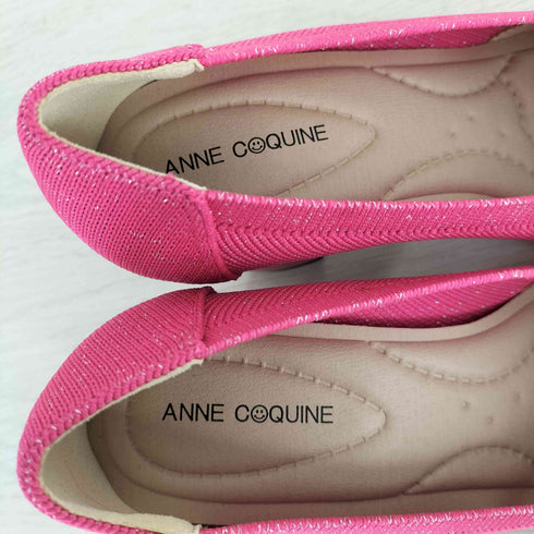 アンコキーヌ anne coquine ラメニット パンプス レディース JPN:23