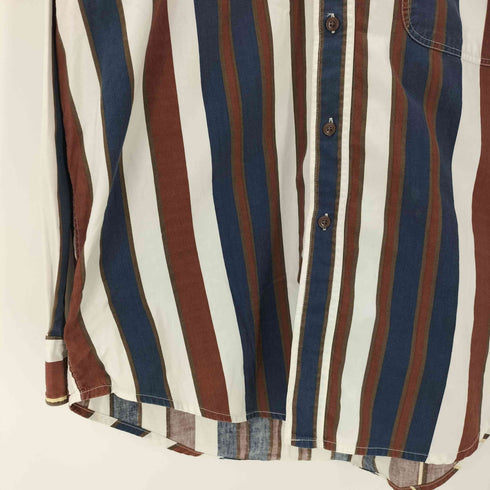 チャップスラルフローレン CHAPS RALPH LAUREN 80S エンブレム ロゴ 刺繍 ボタンダウン ストライプ L/S シャツ メンズ import:L
