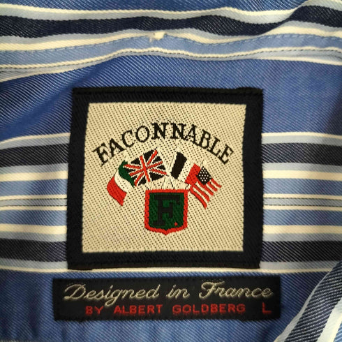 ファソナブル FACONNABLE S/Sストライプシャツ メンズ JPN:L