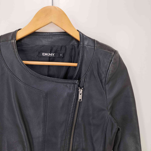 ダナキャランニューヨーク DKNY 00s ラムレザー ライダースジャケット archive y2k レディース JPN:4
