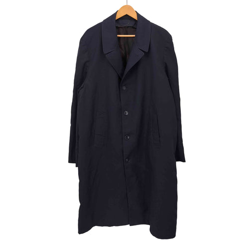 裏地ストライプ ステンカラーコート バルマカーンコート メンズ