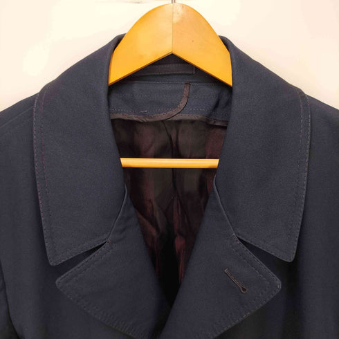 裏地ストライプ ステンカラーコート バルマカーンコート メンズ