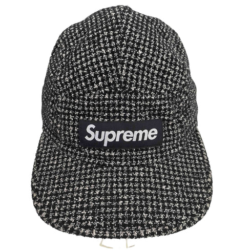 シュプリーム Supreme 17AW Boucle Houndstooth Camp Cap ブークル ハングトゥース ウール キャンプ キャップ メンズ