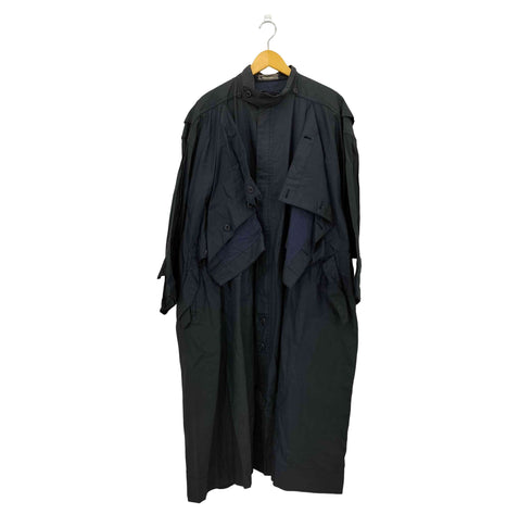 イッセイミヤケメン ISSEY MIYAKE MEN 80s 84年製 筆タグ 比翼 コットン ジップアップ タクティカル コート メンズ JPN:M
