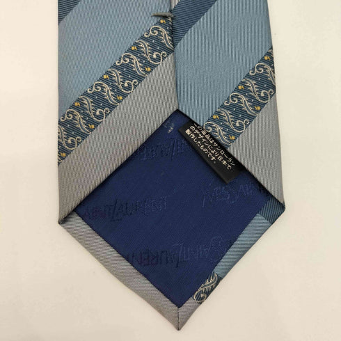 イヴサンローラン Yves Saint Laurent レジメンタルストライプ 総シルク ネクタイ メンズ
