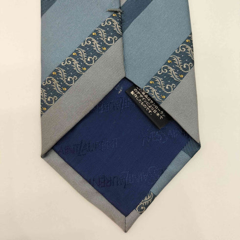 イヴサンローラン Yves Saint Laurent レジメンタルストライプ 総シルク ネクタイ メンズ