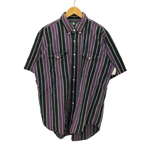 ハントクラブ HUNT CLUB ストライプ柄 ボタンダウン 半袖シャツ メンズ JPN:L