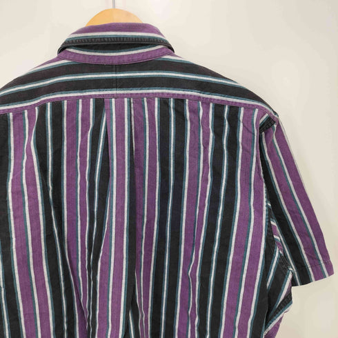 ハントクラブ HUNT CLUB ストライプ柄 ボタンダウン 半袖シャツ メンズ JPN:L