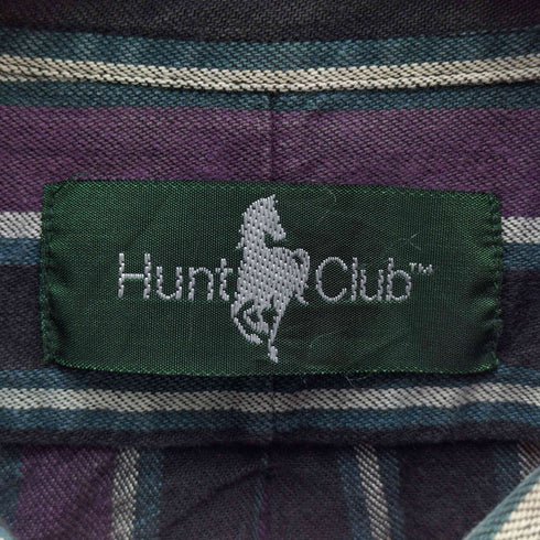 ハントクラブ HUNT CLUB ストライプ柄 ボタンダウン 半袖シャツ メンズ JPN:L