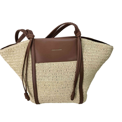 チャールズアンドキース CHARLES&KEITH Shalia シャリア ラフィアウーブントートバッグ レディース XL/FREE