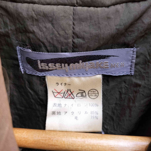 イッセイミヤケメン ISSEY MIYAKE MEN 80s 85年製 筆タグ リバーシブルライナー付き コットンナイロン フーデッド イカコート メンズ JPN:M