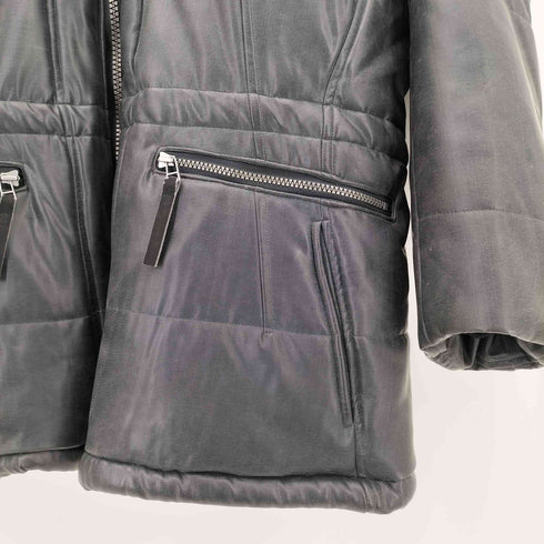 イッセイミヤケメン ISSEY MIYAKE MEN 96AW 銀タグ ナイロンコーティング ダブルジッパー 中綿 パデッド コート メンズ JPN:L