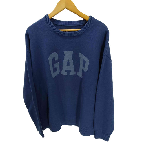 ギャップ Gap 23AW J-OV GAP LOGO BLUE TRACK ロゴ コットン アクリル ニット セーター メンズ import:M