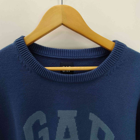 ギャップ Gap 23AW J-OV GAP LOGO BLUE TRACK ロゴ コットン アクリル ニット セーター メンズ import:M