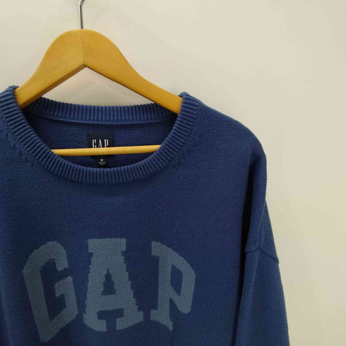 ギャップ Gap 23AW J-OV GAP LOGO BLUE TRACK ロゴ コットン アクリル ニット セーター メンズ import:M