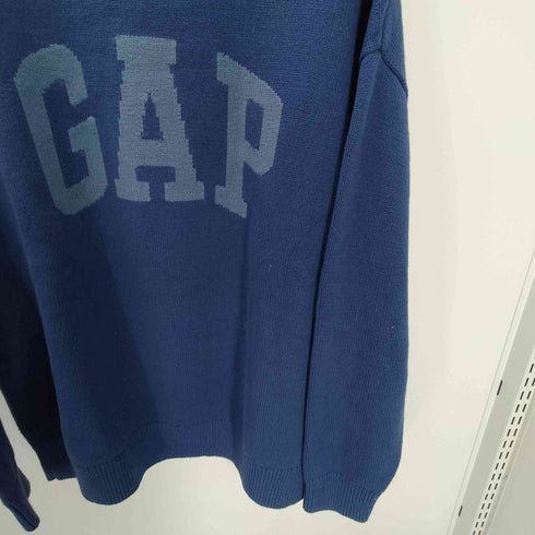 ギャップ Gap 23AW J-OV GAP LOGO BLUE TRACK ロゴ コットン アクリル ニット セーター メンズ import:M
