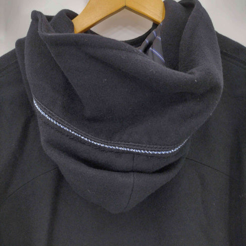 イッセイミヤケ ISSEY MIYAKE 07AW 黒タグ 裏地ストライプ ドルマンスリーブ ウール フーデッド コート メンズ JPN:4