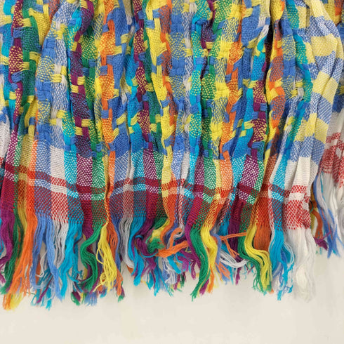 イッセイミヤケメン ISSEY MIYAKE MEN 13AW 黒タグ 総柄 マルチカラー プリーツ ねじり加工 ウール ストール メンズ FREE