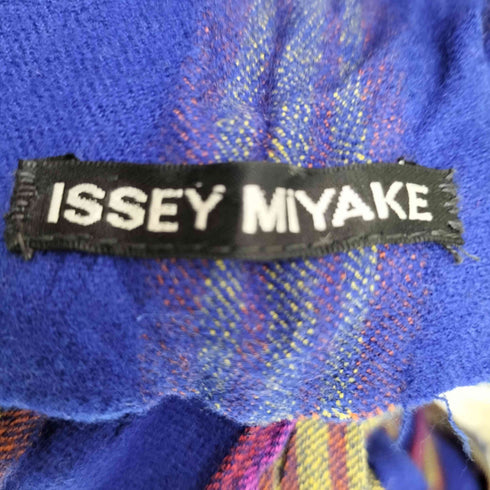 イッセイミヤケ ISSEY MIYAKE 00s 黒タグ プリーツ シワ加工 マルチカラー ストライプ ストール メンズ