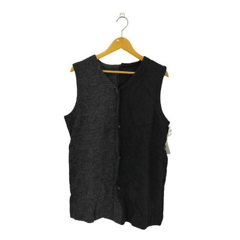 ヨウジヤマモトプールオム Yohji Yamamoto POUR HOMME バイカラー 釦デザイン プルオーバー アルパカ ニットベスト メンズ JPN:3