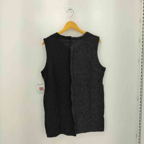 ヨウジヤマモトプールオム Yohji Yamamoto POUR HOMME バイカラー 釦デザイン プルオーバー アルパカ ニットベスト メンズ JPN:3