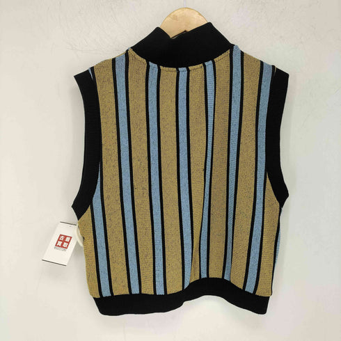 ザラ ZARA ストライプ ハーフジップ ニットベスト レディース import:L