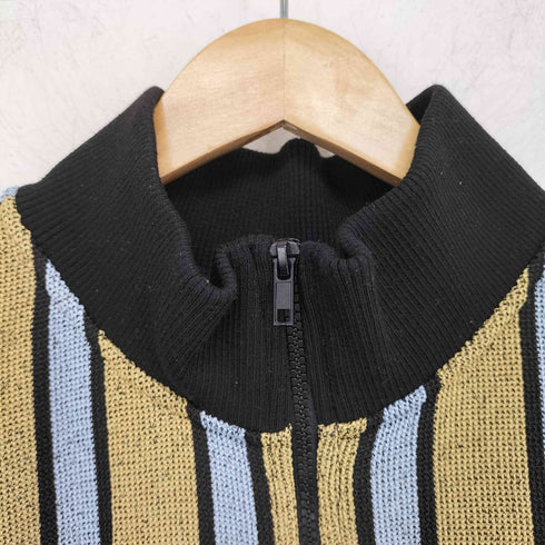 ザラ ZARA ストライプ ハーフジップ ニットベスト レディース import:L
