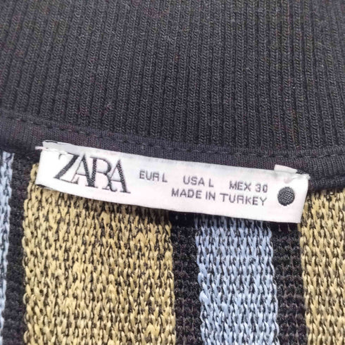 ザラ ZARA ストライプ ハーフジップ ニットベスト レディース import:L