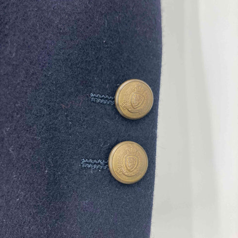 ヴァンヂャケット VAN JAC 段返り3B 背抜き エンブレム センターベント 金ボタン 紺ブレ ブレザー ウールナイロン テーラードジャケット メンズ A-5