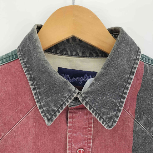 ラングラー Wrangler 90S 刺繍タグ マルチカラー ストライプ ウエスタンシャツ メンズ