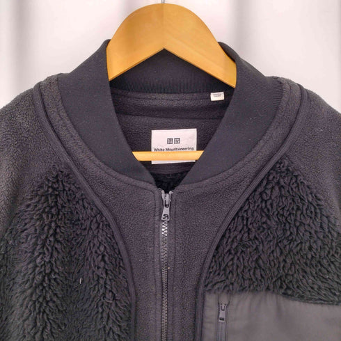 ユニクロ UNIQLO パイピングデザイン ノーカラー フリースジャケット メンズ XL