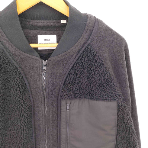 ユニクロ UNIQLO パイピングデザイン ノーカラー フリースジャケット メンズ XL