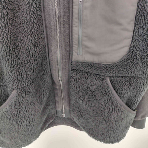 ユニクロ UNIQLO パイピングデザイン ノーカラー フリースジャケット メンズ XL