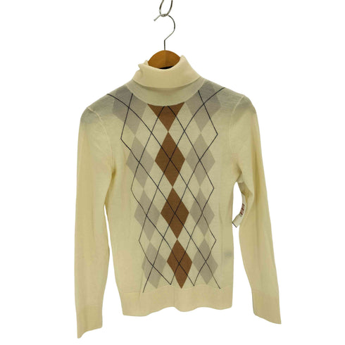バーバリーロンドン BURBERRY LONDON カシミヤ混 アーガイルタートルニット レディース JPN:1