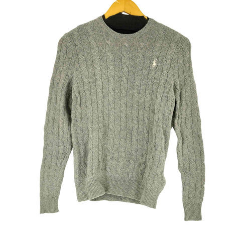 ポロラルフローレン POLO RALPH LAUREN スモールポニー刺繍カシミヤ混ケーブルニット レディース import:S