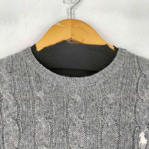 ポロラルフローレン POLO RALPH LAUREN スモールポニー刺繍カシミヤ混ケーブルニット レディース import:S