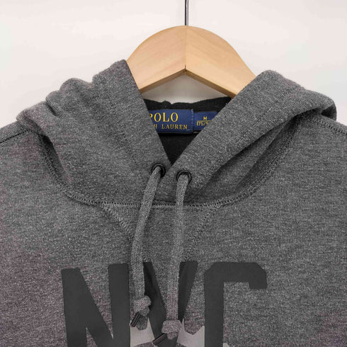 ポロラルフローレン POLO RALPH LAUREN NYC BIKE 前V フロント プリント セパレートポケット プルオーバー パーカー メンズ import:M