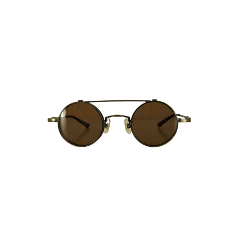 JOHN LENNON 跳ね上げ式 ツーブリッジ ラウンド サングラス メンズ 40□24-143