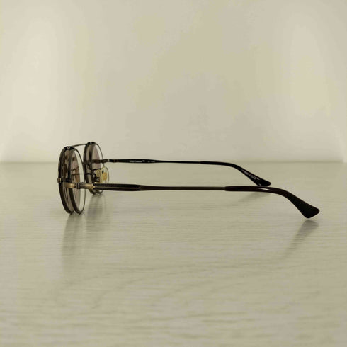 JOHN LENNON 跳ね上げ式 ツーブリッジ ラウンド サングラス メンズ 40□24-143