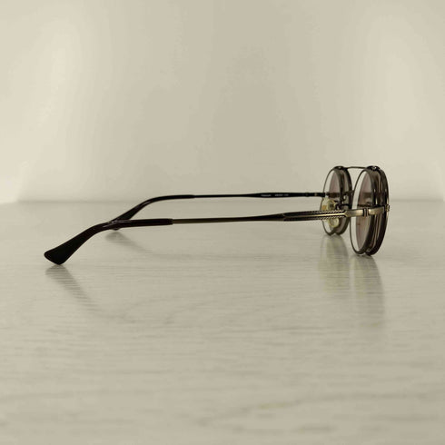 JOHN LENNON 跳ね上げ式 ツーブリッジ ラウンド サングラス メンズ 40□24-143