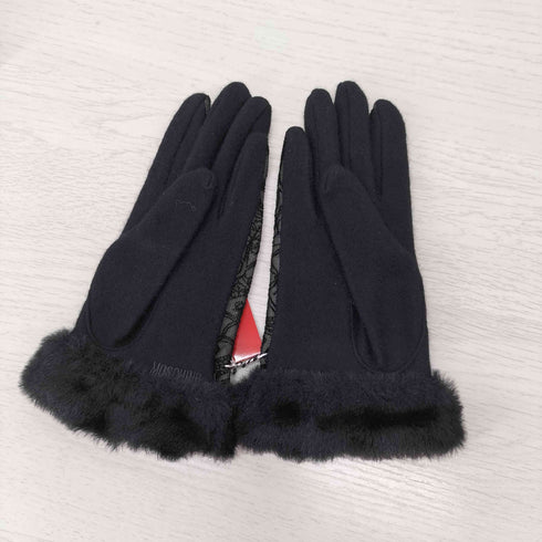 モスキーノ MOSCHINO レース ファーグローブ レディース