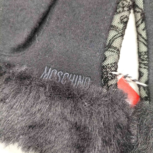 モスキーノ MOSCHINO レース ファーグローブ レディース
