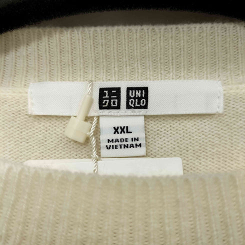 ユニクロ UNIQLO カシミヤ クルーネックセーター XXLサイズ オフホワイト レディース JPN:XXL